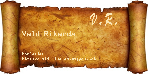 Vald Rikarda névjegykártya